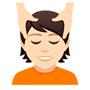 💆🏻 Emoji Person, die eine Kopfmassage bekommt: helle Hautfarbe JoyPixels 5.0.