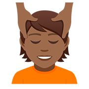 Émoji 💆🏾 Personne Qui Se Fait Masser : Peau Mate sur JoyPixels 5.0.