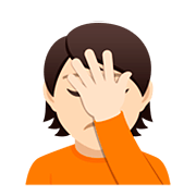🤦🏻 Emoji sich an den Kopf fassende Person: helle Hautfarbe JoyPixels 5.0.