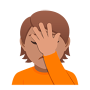 🤦🏽 Emoji sich an den Kopf fassende Person: mittlere Hautfarbe JoyPixels 5.0.