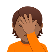 🤦🏾 Emoji Persona Con La Mano En La Frente: Tono De Piel Oscuro Medio en JoyPixels 5.0.