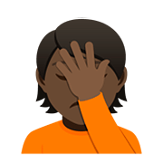 🤦🏿 Emoji Persona Con La Mano En La Frente: Tono De Piel Oscuro en JoyPixels 5.0.