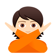 Émoji 🙅🏻 Personne Faisant Un Geste D’interdiction : Peau Claire sur JoyPixels 5.0.
