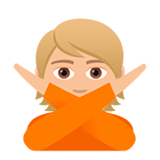🙅🏼 Emoji Person mit überkreuzten Armen: mittelhelle Hautfarbe JoyPixels 5.0.