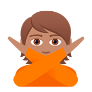 🙅🏽 Emoji Pessoa Fazendo Gesto De «não»: Pele Morena na JoyPixels 5.0.