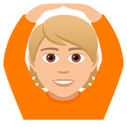 🙆🏼 Emoji Persona Haciendo El Gesto De «de Acuerdo»: Tono De Piel Claro Medio en JoyPixels 5.0.