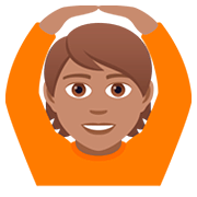 Emoji 🙆🏽 Persona Con Gesto OK: Carnagione Olivastra su JoyPixels 5.0.