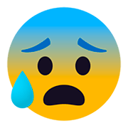 😰 Emoji besorgtes Gesicht mit Schweißtropfen JoyPixels 5.0.