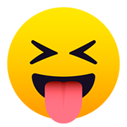 😝 Emoji Gesicht mit herausgestreckter Zunge und zusammengekniffenen Augen JoyPixels 5.0.