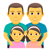 👨‍👨‍👧‍👧 Emoji Familie: Mann, Mann, Mädchen und Mädchen JoyPixels 5.0.