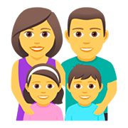 👨‍👩‍👧‍👦 Emoji Familie: Mann, Frau, Mädchen und Junge JoyPixels 5.0.