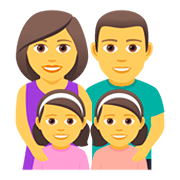 👨‍👩‍👧‍👧 Emoji Familie: Mann, Frau, Mädchen und Mädchen JoyPixels 5.0.