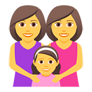 👩‍👩‍👧 Emoji Familie: Frau, Frau und Mädchen JoyPixels 5.0.