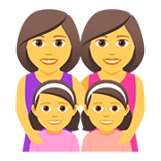 👩‍👩‍👧‍👧 Emoji Familia: Mujer, Mujer, Niña, Niña en JoyPixels 5.0.