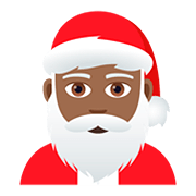 🎅🏾 Emoji Weihnachtsmann: mitteldunkle Hautfarbe JoyPixels 5.0.