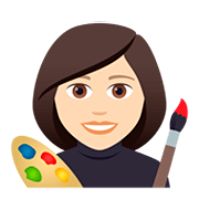 Emoji 👩🏻‍🎨 Artista Donna: Carnagione Chiara su JoyPixels 5.0.