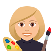 👩🏼‍🎨 Emoji Artista Plástica: Pele Morena Clara na JoyPixels 5.0.