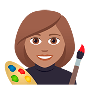 Emoji 👩🏽‍🎨 Artista Donna: Carnagione Olivastra su JoyPixels 5.0.