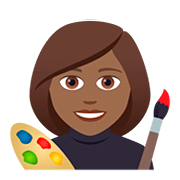 👩🏾‍🎨 Emoji Artista Plástica: Pele Morena Escura na JoyPixels 5.0.