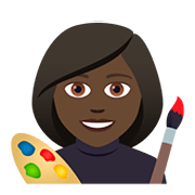 👩🏿‍🎨 Emoji Künstlerin: dunkle Hautfarbe JoyPixels 5.0.