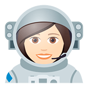 👩🏻‍🚀 Emoji Astronautin: helle Hautfarbe JoyPixels 5.0.