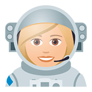 👩🏼‍🚀 Emoji Astronauta Mujer: Tono De Piel Claro Medio en JoyPixels 5.0.