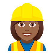 👷🏾‍♀️ Emoji Bauarbeiterin: mitteldunkle Hautfarbe JoyPixels 5.0.