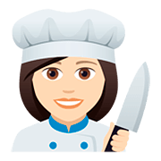 👩🏻‍🍳 Emoji Cozinheira: Pele Clara na JoyPixels 5.0.