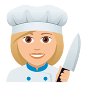 👩🏼‍🍳 Emoji Cocinera: Tono De Piel Claro Medio en JoyPixels 5.0.