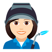 👩🏻‍🏭 Emoji Fabrikarbeiterin: helle Hautfarbe JoyPixels 5.0.