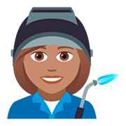 👩🏽‍🏭 Emoji Operária: Pele Morena na JoyPixels 5.0.