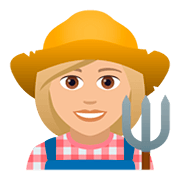 Emoji 👩🏼‍🌾 Contadina: Carnagione Abbastanza Chiara su JoyPixels 5.0.