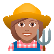 Emoji 👩🏽‍🌾 Contadina: Carnagione Olivastra su JoyPixels 5.0.