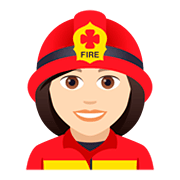 Emoji 👩🏻‍🚒 Pompiere Donna: Carnagione Chiara su JoyPixels 5.0.