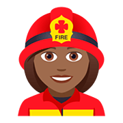 Émoji 👩🏾‍🚒 Pompier Femme : Peau Mate sur JoyPixels 5.0.