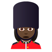 💂🏿‍♀️ Emoji Wachfrau: dunkle Hautfarbe JoyPixels 5.0.