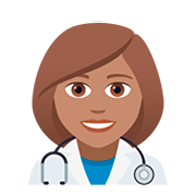 👩🏽‍⚕️ Emoji Mulher Profissional Da Saúde: Pele Morena na JoyPixels 5.0.