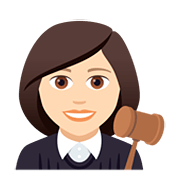 👩🏻‍⚖️ Emoji Juíza: Pele Clara na JoyPixels 5.0.