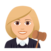 👩🏼‍⚖️ Emoji Juíza: Pele Morena Clara na JoyPixels 5.0.