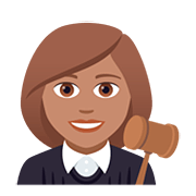 👩🏽‍⚖️ Emoji Juíza: Pele Morena na JoyPixels 5.0.