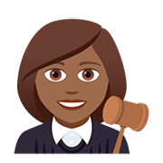 👩🏾‍⚖️ Emoji Jueza: Tono De Piel Oscuro Medio en JoyPixels 5.0.