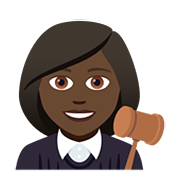 👩🏿‍⚖️ Emoji Jueza: Tono De Piel Oscuro en JoyPixels 5.0.