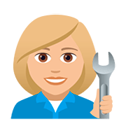 👩🏼‍🔧 Emoji Mechanikerin: mittelhelle Hautfarbe JoyPixels 5.0.