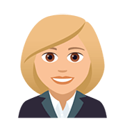 👩🏼‍💼 Emoji Funcionária De Escritório: Pele Morena Clara na JoyPixels 5.0.