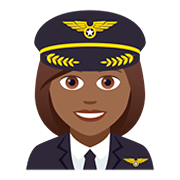 👩🏾‍✈️ Emoji Pilotin: mitteldunkle Hautfarbe JoyPixels 5.0.
