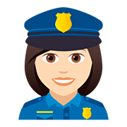 👮🏻‍♀️ Emoji Agente De Policía Mujer: Tono De Piel Claro en JoyPixels 5.0.