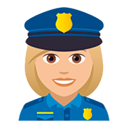 👮🏼‍♀️ Emoji Polizistin: mittelhelle Hautfarbe JoyPixels 5.0.