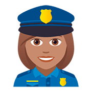 👮🏽‍♀️ Emoji Agente De Policía Mujer: Tono De Piel Medio en JoyPixels 5.0.