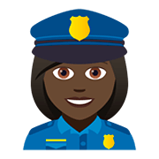Émoji 👮🏿‍♀️ Policière : Peau Foncée sur JoyPixels 5.0.