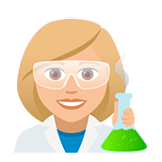 👩🏼‍🔬 Emoji Wissenschaftlerin: mittelhelle Hautfarbe JoyPixels 5.0.
